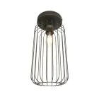Emibig Plafonnier Barn Acier Noir | Convient pour 1x E27 - Max 15W