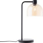 Brilliant Tafellamp Casto Glas Metaal Zwart Beige | 190mm - Geschikt voor 1x E27
