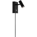 Nordlux LED Wandlamp Omar Zwart 3.2W 320lm 41D - 827 Zeer Warm Wit | Dimbaar - Kantelbaar