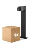 Voordeelpak 4x D'Lite Sokkel Lamp Lira Zwart 7W 600lm 830 Warm Wit | IP54