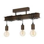 Eglo Plafondlamp Townshend 4 Staal Bruin | IP20 - Geschikt voor 3x E27 