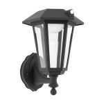 Eglo Wandlamp Prietta Zwart 6W 800lm - 827 Zeer Warm Wit | IP44 - Bewegingssensor
