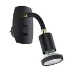 Eglo Wandlamp Parrini Lamp met Stekker Zwart 4.5W 345lm - 830 Warm Wit | IP20 - Incl. 1x GU10
